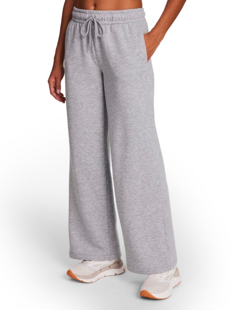 Pantalón de chándal Reebok talla extra grande 76 cm gris jaspeado pierna ancha