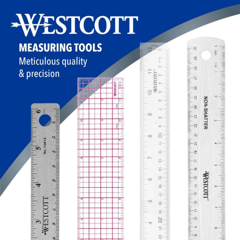 Regla Westcott 15 cm 30 cm 38 cm – Pack de 3 Acero Inoxidable