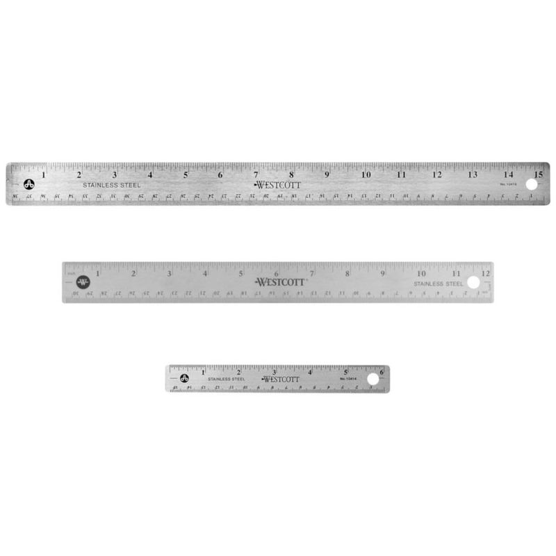 Regla Westcott 15 cm 30 cm 38 cm – Pack de 3 Acero Inoxidable