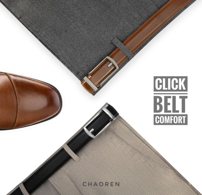 Cinturón CHAOREN de Cuero con Trinquete – Pack de 2 – 32 cm Click