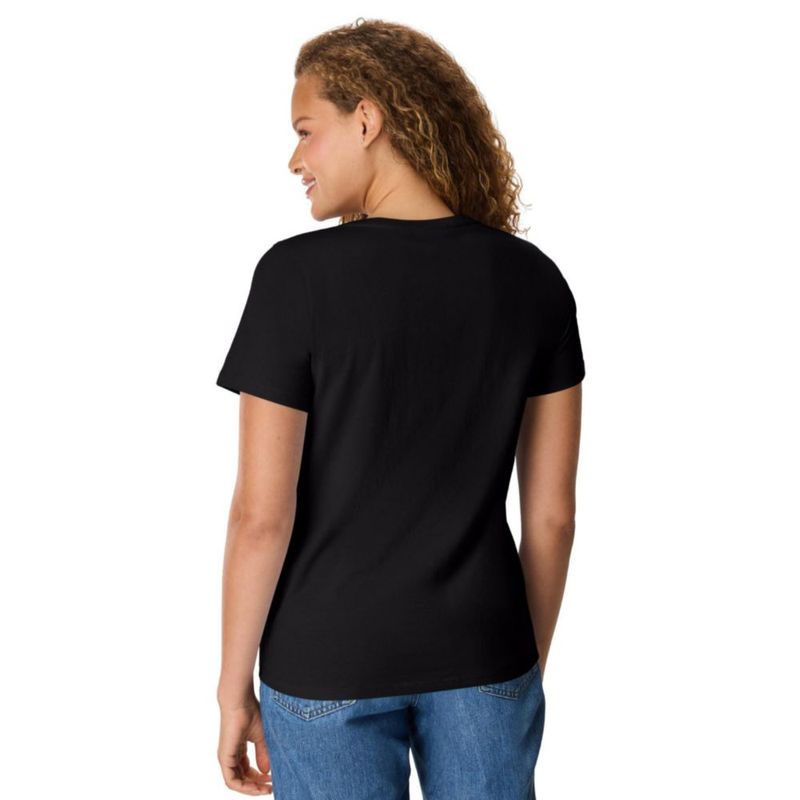 Camiseta Hanes Nano Cotton de cuello en V negra talla grande