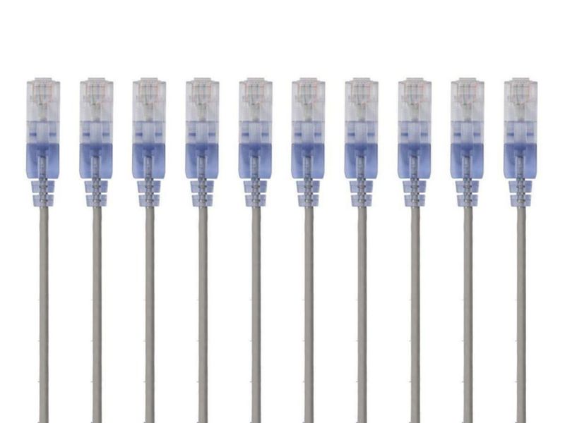 Cable Ethernet Monoprice 30 cm 10 G Pack de 10 gris