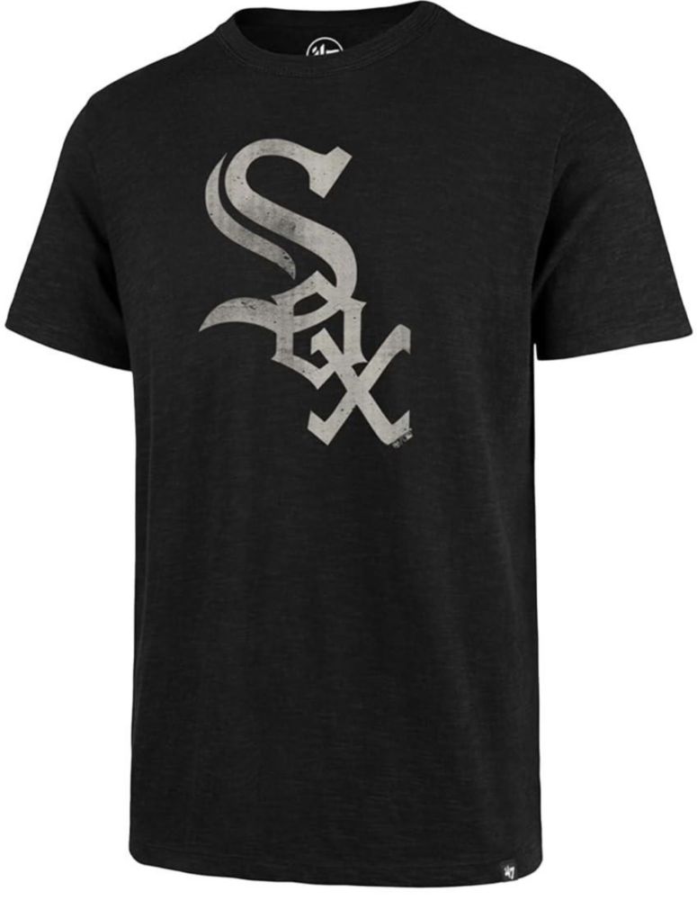 Camiseta 47 Brand White Sox negra talla grande con acabado desgastado