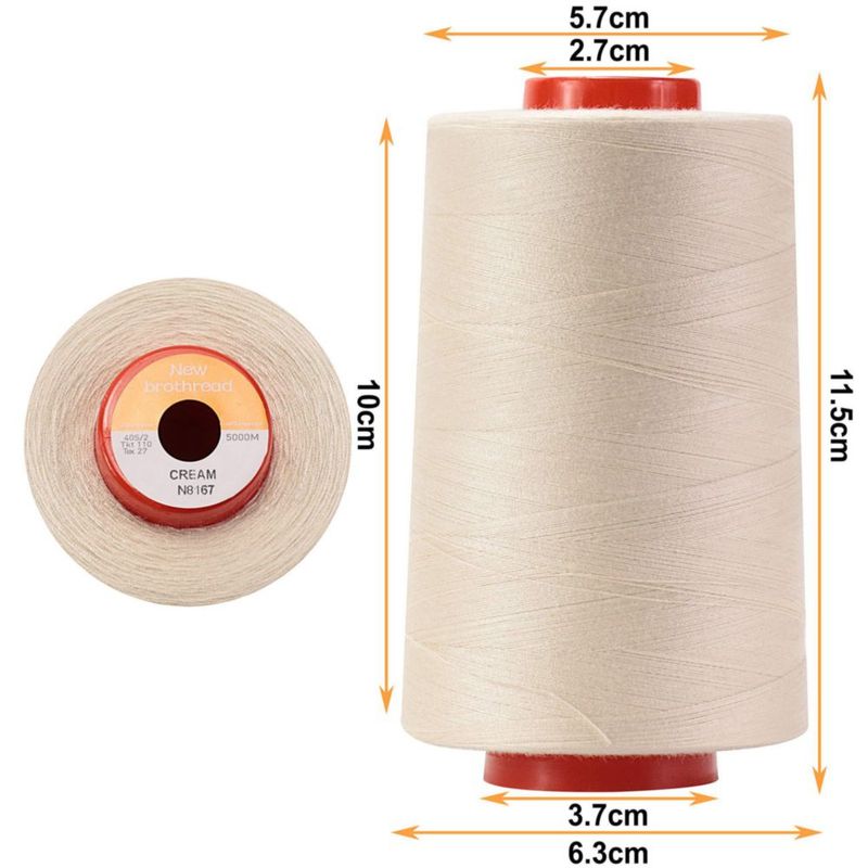 Hilo de poliéster New brothread 22.000 yardas color crema