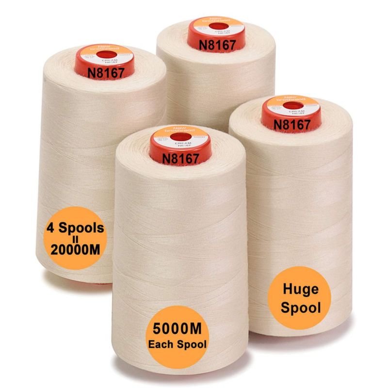 Hilo de poliéster New brothread 22.000 yardas color crema