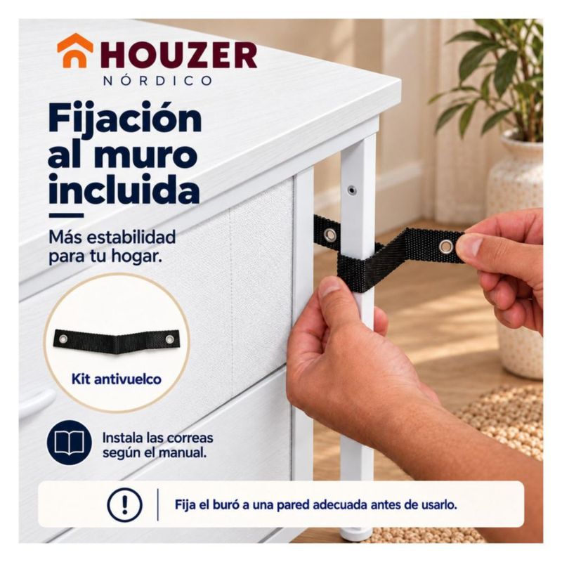 Set De 2 Buros Mesas De Noche 4 Cajones Organizador Acero Blanco
