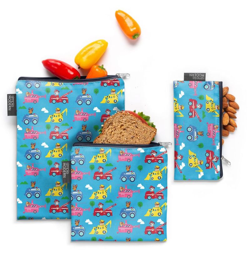 Juego de 3 bolsas reutilizables Simple Modern Paw Patrol