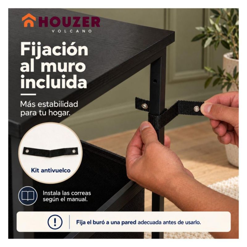 Set De 2 Buros Mesas De Noche 4 Cajones Organizador Acero Negro