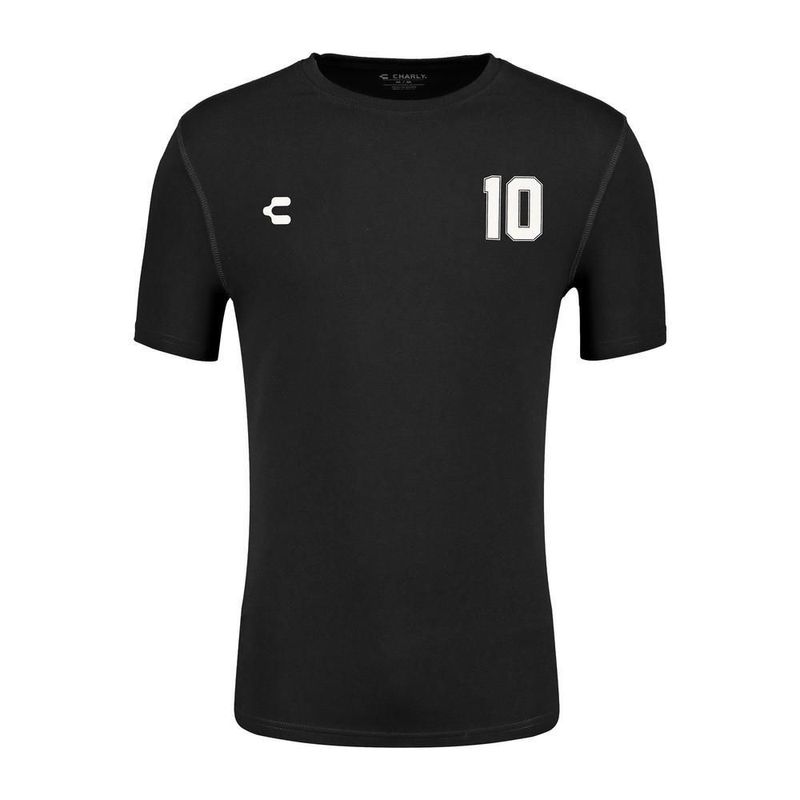 Playera charly leyendas 10 fútbol fan color negro para hombre