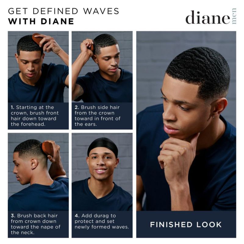 Cepillo para Cabello Diane Club Wave de Cerdas de Jabalí Media