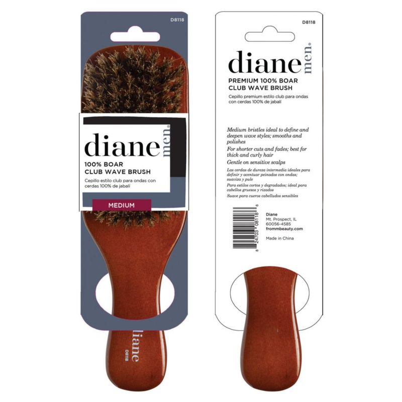 Cepillo para Cabello Diane Club Wave de Cerdas de Jabalí Media