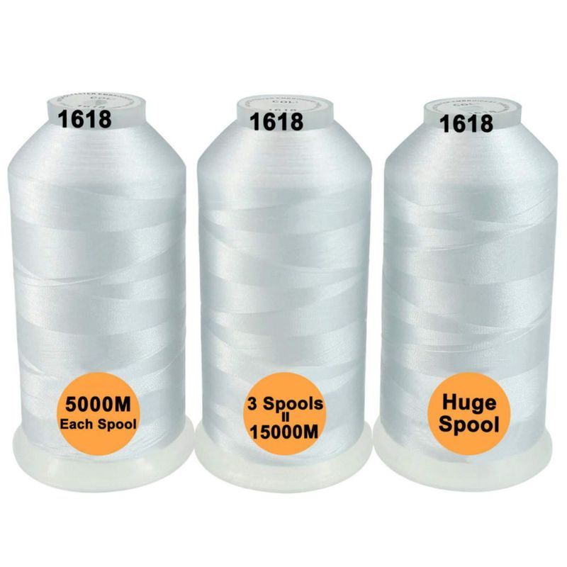 Hilo New brothread 15000 m Blanco – Pack de 3 bobinas gigantes