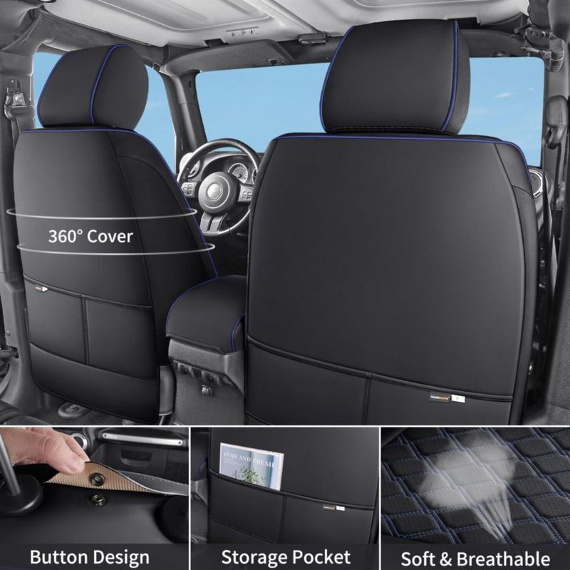 Fundas de Asiento Huidasource para Jeep Wrangler JL 4 Puertas – Impermeables