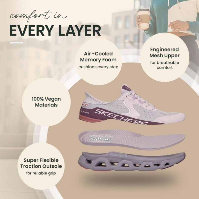 Zapatillas Skechers Glide-Step Altus Lavanda para mujer - Talla 10