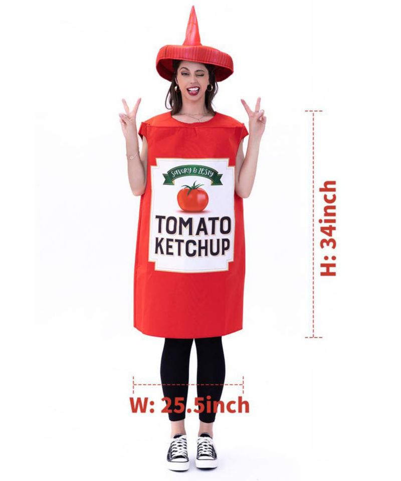 Disfraz Seasons Ketchup para Adultos Talla Única Poliéster