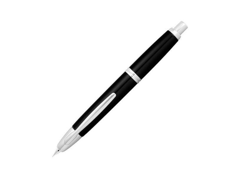 Pluma estilográfica PILOT Vanishing Point negro con rodio tinta azul