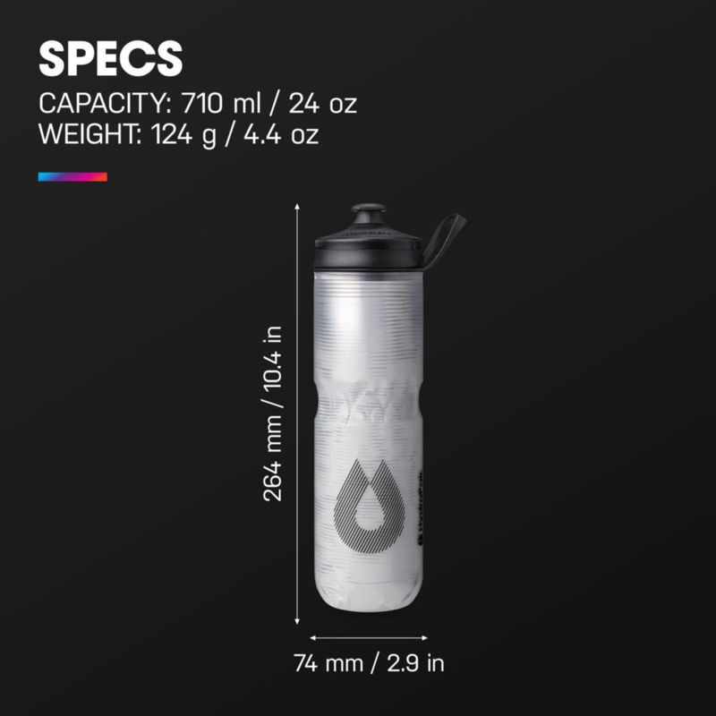 Botella de agua aislada HydraPak 680 ml Pulse Red