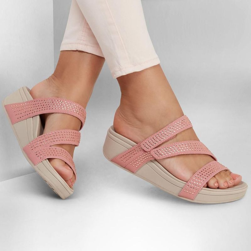 Sandalias skechers modern comfort rosa para mujer 63307ros