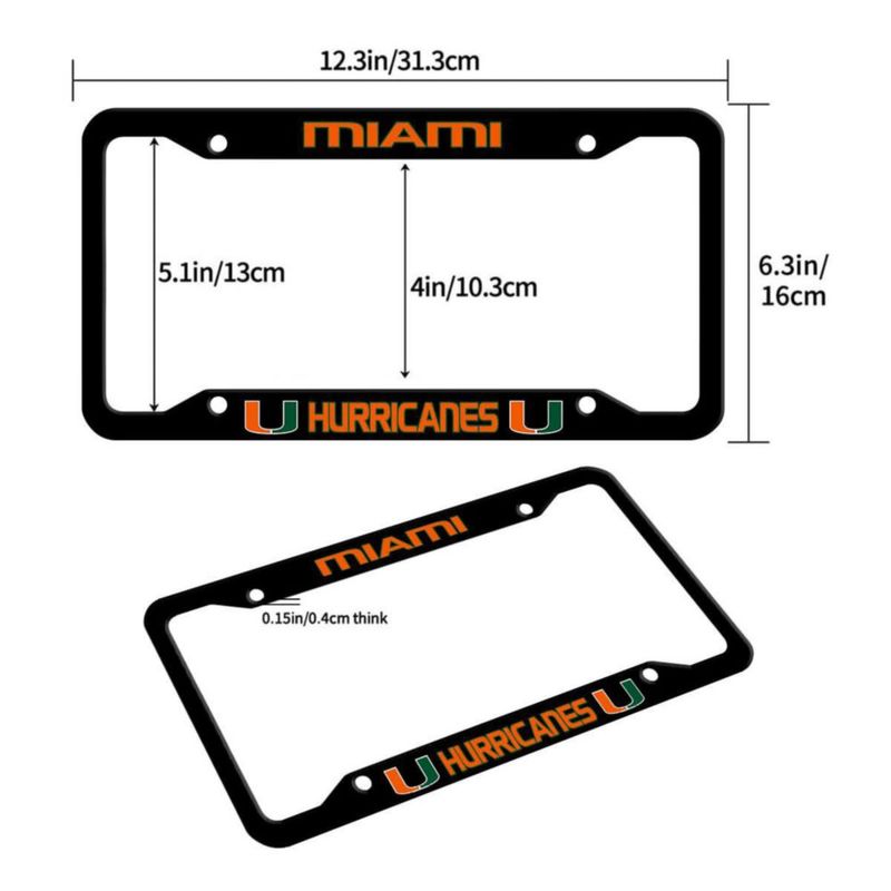 Marco para placa de matrícula genérico Miami Hurricanes negro mate