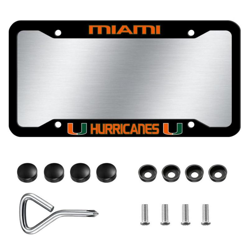 Marco para placa de matrícula genérico Miami Hurricanes negro mate
