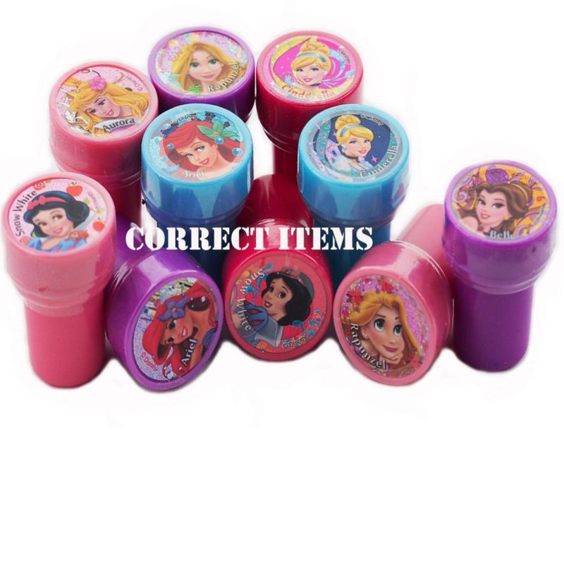 Juego de 10 estampillas Princess de 4 cm auto-tintado
