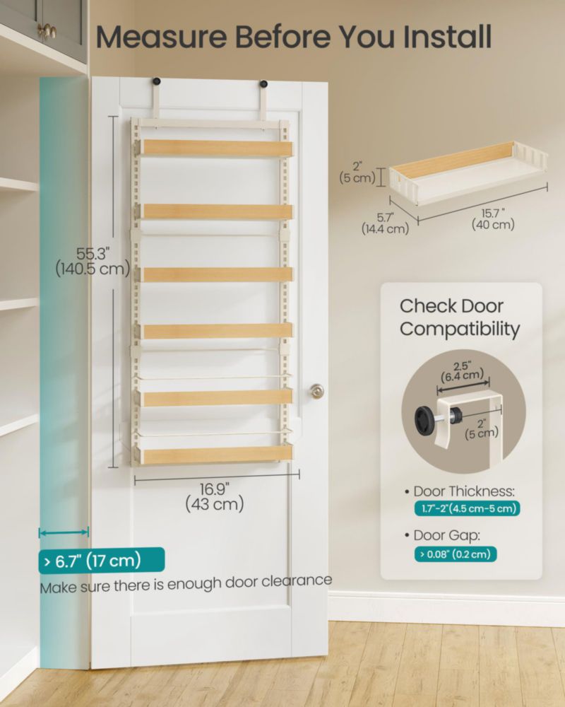 Organizador de despensa SONGMICS 41 x 16 x 140 cm 6 niveles ajustables