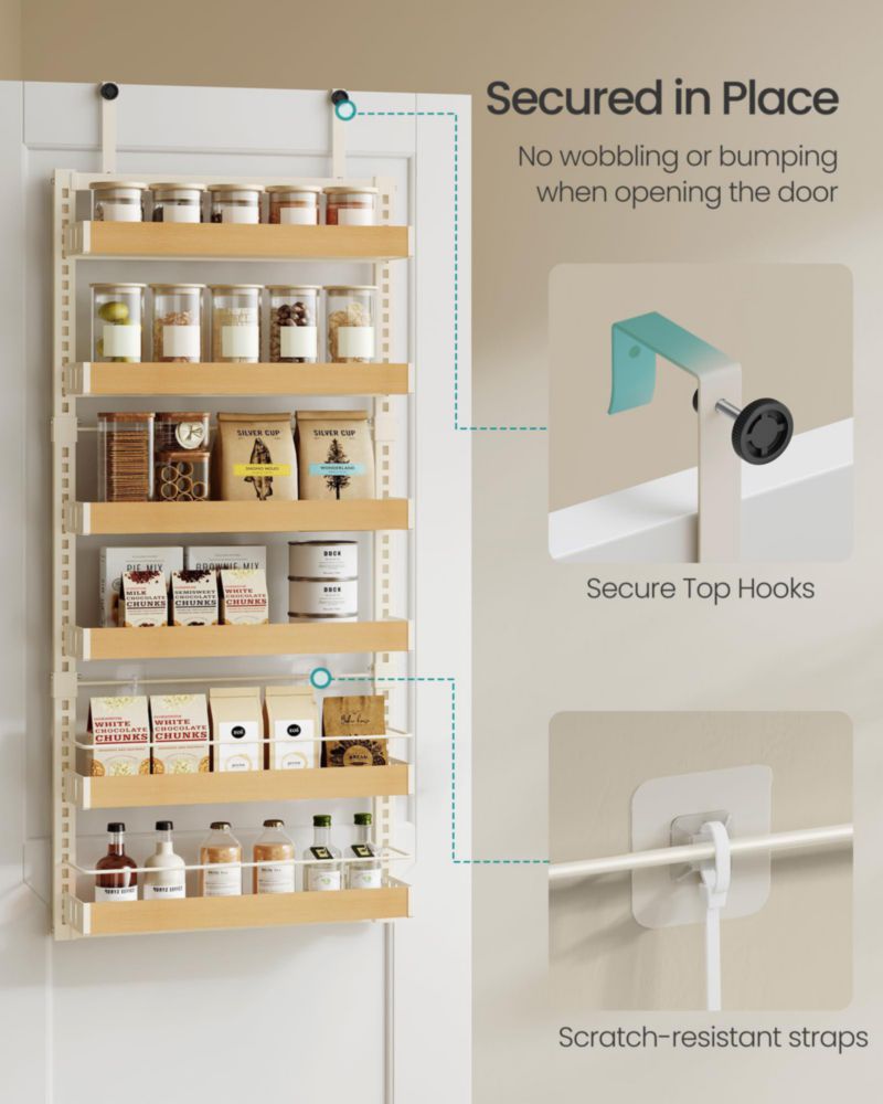 Organizador de despensa SONGMICS 41 x 16 x 140 cm 6 niveles ajustables