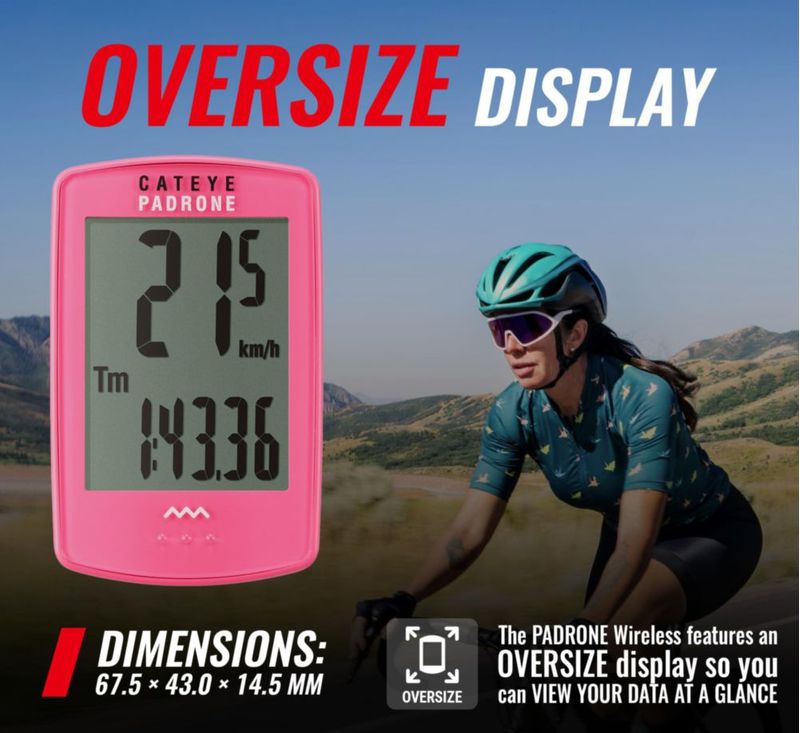 Ciclocomputador CATEYE Padrone inalámbrico rosa