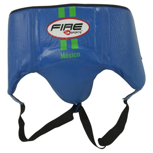Concha protectora de box Fire Sports con riñonera Azul talla Mediana