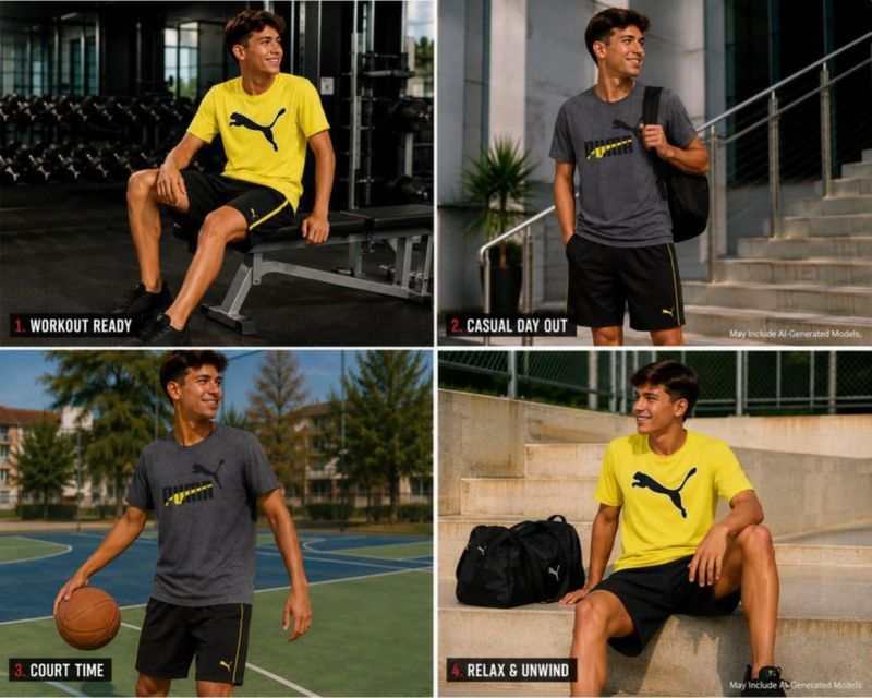 Conjunto PUMA para niños de 3 piezas: camiseta top sin mangas y short (talla 4‑16)