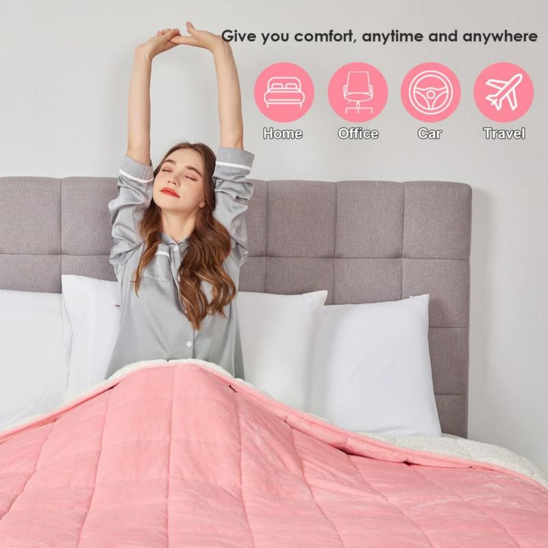 Manta yescool 68 kg 152 x 203 cm Rosa intenso Sherpa
