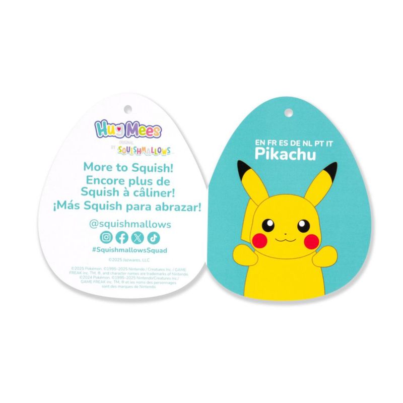 Peluche oficial Squishmallows Pikachu 25 cm HugMees