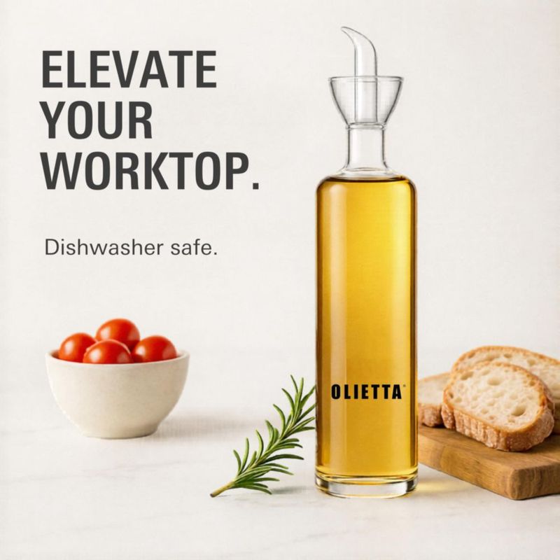 Dispensador de Aceite de Oliva Olietta 500 ml de Vidrio Borosilicato