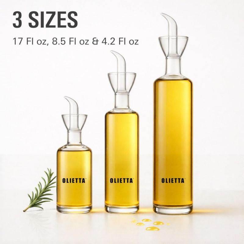Dispensador de Aceite de Oliva Olietta 500 ml de Vidrio Borosilicato