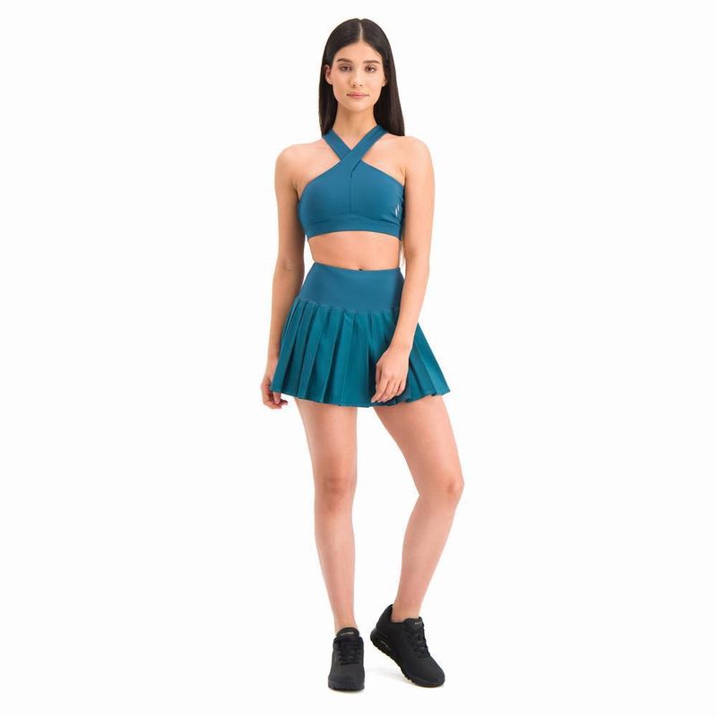 Falda short skechers sport training verde para mujer awk003dkgr