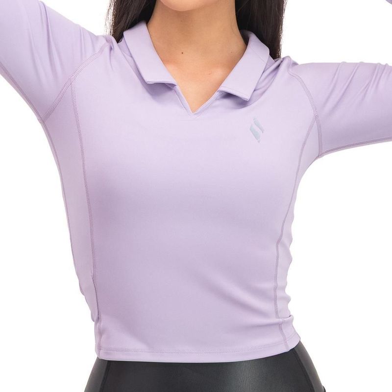 Playera manga larga skechers sport training lila para mujer awy022lil