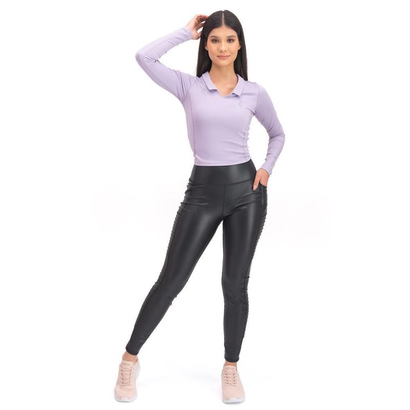 Playera manga larga skechers sport training lila para mujer awy022lil