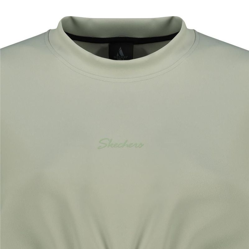 Playera skechers crop oversize verde para mujer awx075ltgr