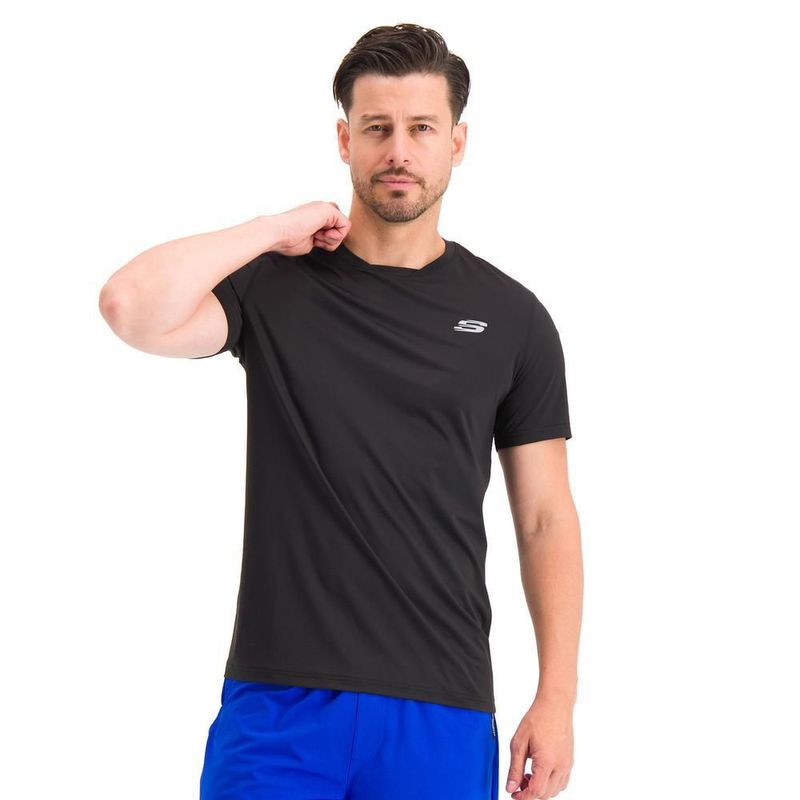 Playera deportiva skechers sport training negro para hombre amx099blk