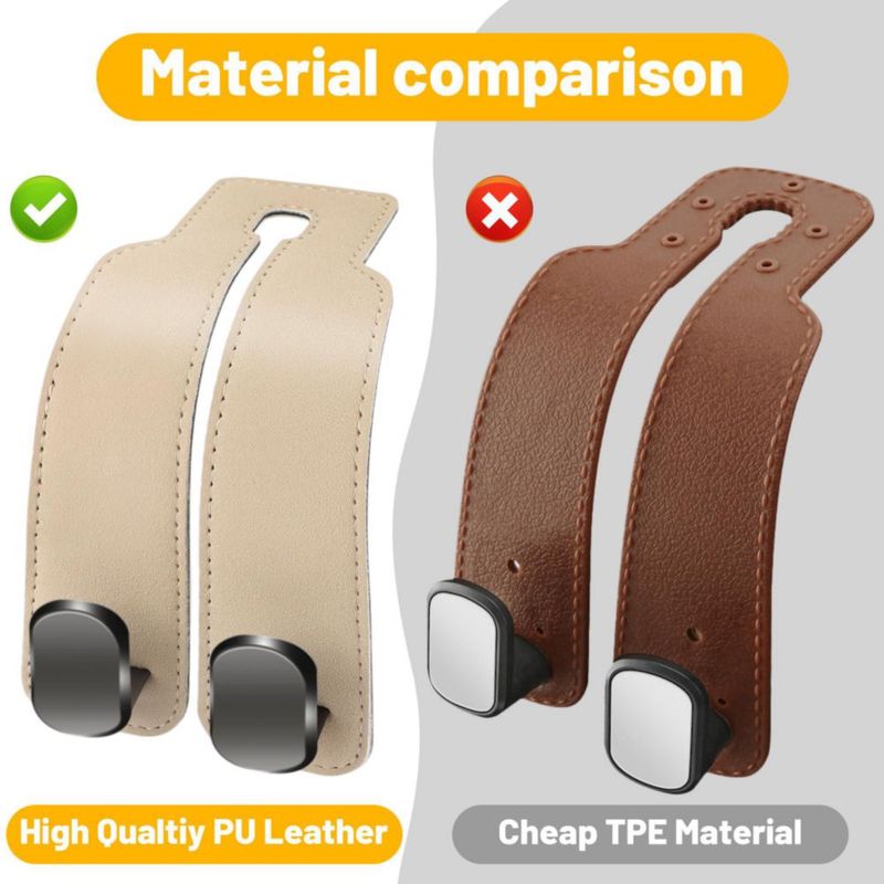 Gancho para reposacabezas de auto Amelity paquete de 4 color beige