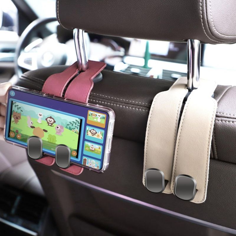 Gancho para reposacabezas de auto Amelity paquete de 4 color beige