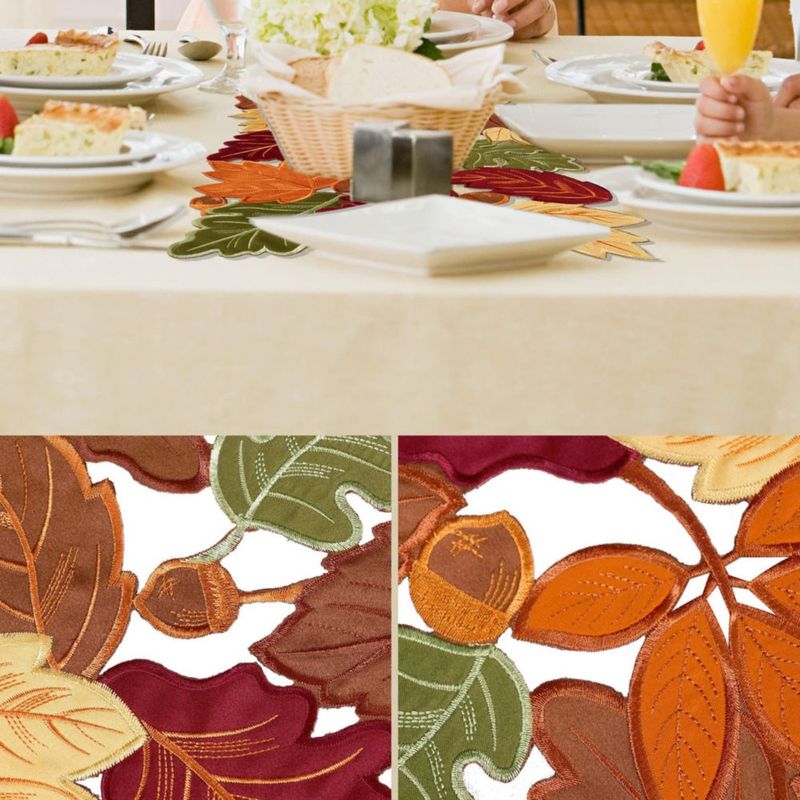 Caminero de Mesa OWENIE 33 cm × 91 cm Otoño con Bordado de Hoja de Arce