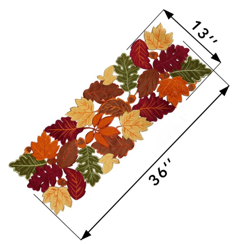 Caminero de Mesa OWENIE 33 cm × 91 cm Otoño con Bordado de Hoja de Arce