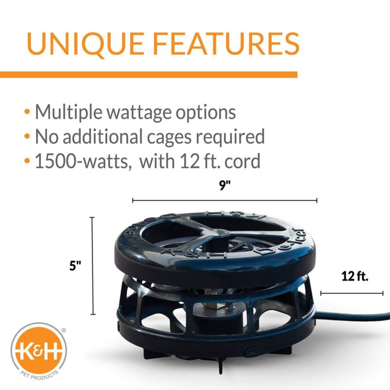 Calentador de Estanque K&H Pet Products 1500W 110V Negro
