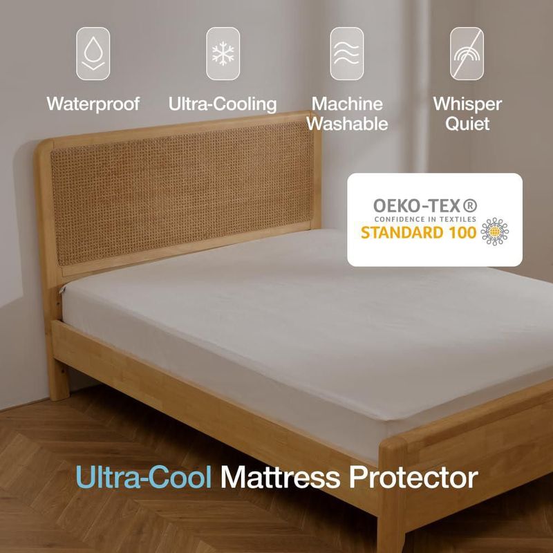 Protector de colchón Coop Home Goods Queen Ultra‑Frío Impermeable