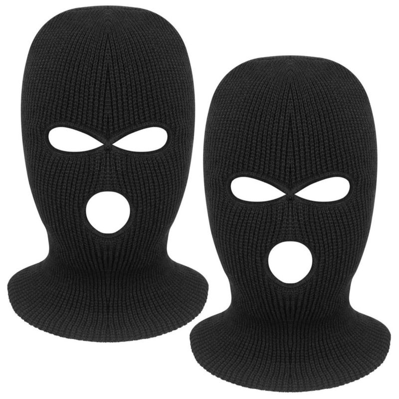 Balaclava Tmflexe pack de 2 8 × 20 cm negro 3 agujeros