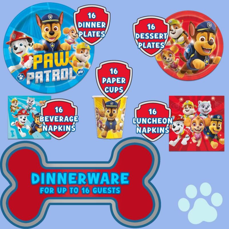 Paquete de decoración para fiesta Paw Patrol – 137 piezas – Unique