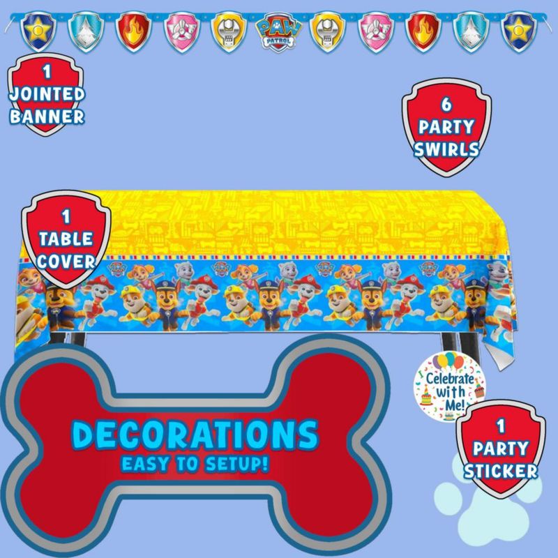 Paquete de decoración para fiesta Paw Patrol – 137 piezas – Unique