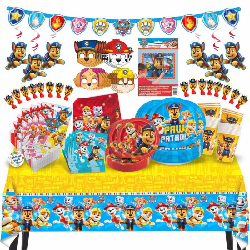 Paquete de decoración para fiesta Paw Patrol – 137 piezas – Unique