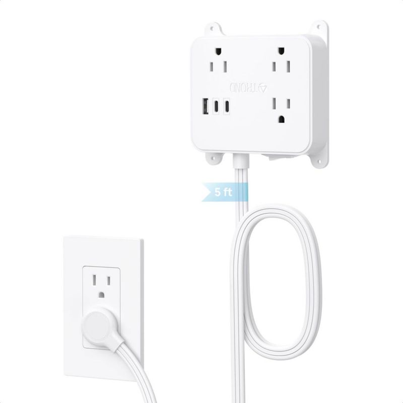 Regleta TROND 15 m Enchufe Plano USB‑C 3 AC